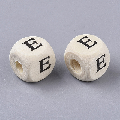 Printed Natural Wood Beads WOOD-T026-001E-1