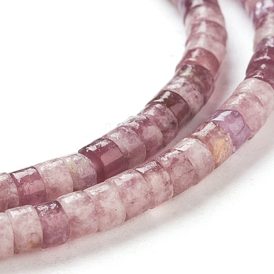 Natural Lepidolite/Purple Mica Stone Beads Strands G-F631-A35-1