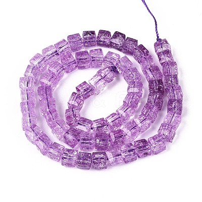 Crackle Transparent Glass Beads Strands GLAA-N062-6mm-06-1