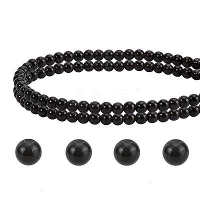 Natural Obsidian Beads Strands G-PH0028-4mm-14-1