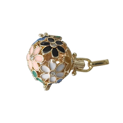 Brass Enamel Cage Pendants BOTT-PW0001-082B-07-1