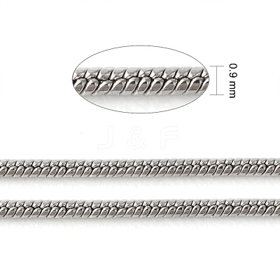 Tarnish Resistant 304 Stainless Steel Round Snake Chains CHS-K001-06-1
