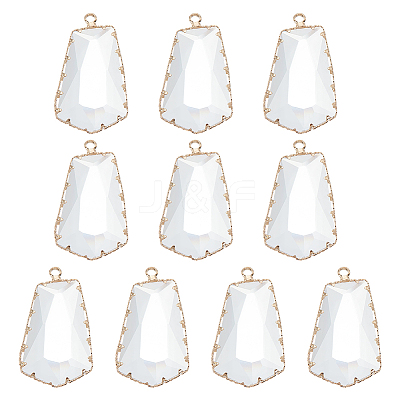 10Pcs Clear Glass Pendants GLAA-BC0001-37-1