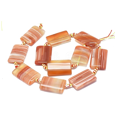 Natural Banded Agate/Striped Agate Beads Strands G-L544-044-1