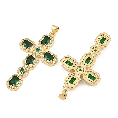 Brass Micro Pave Cubic Zirconia Pendants CU-CBADC6C-13G-05-1