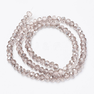 Electroplate Transparent Glass Beads Strands EGLA-A034-T4mm-E09-1