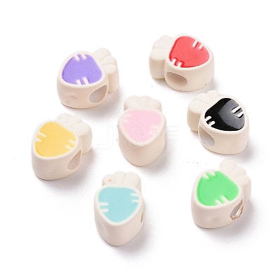 Rubberized Style Acrylic European Beads SACR-E009-02-1