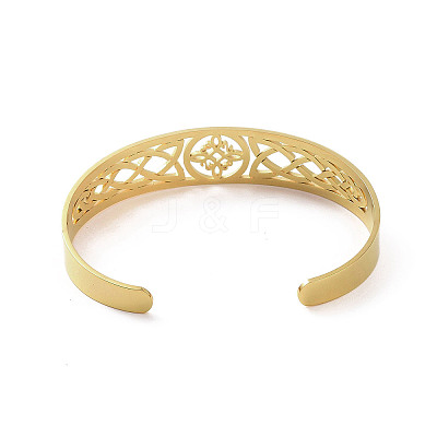 304 Stainless Steel Cuff Bangles BJEW-M234-03G-1