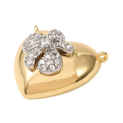 Valentine's Day Brass Micro Pave Clear Cubic Zirconia Pendants KK-C264-16A-G-1