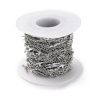 Tarnish Resistant 304 Stainless Steel Cross Link Chains CHS-G027-10P-1