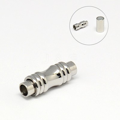 Tarnish Resistant 304 Stainless Steel Magnetic Clasps with Glue-in Ends STAS-K006-11C-3mm-1