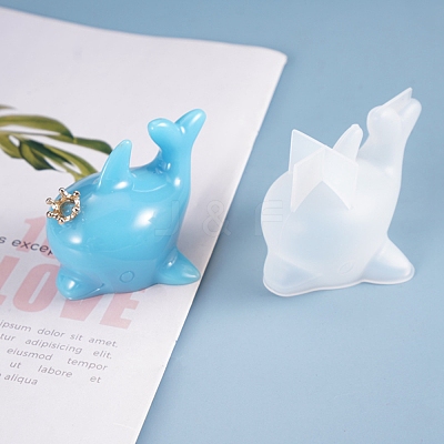 3D Dolphin Silicone Molds X-DIY-K017-12-1
