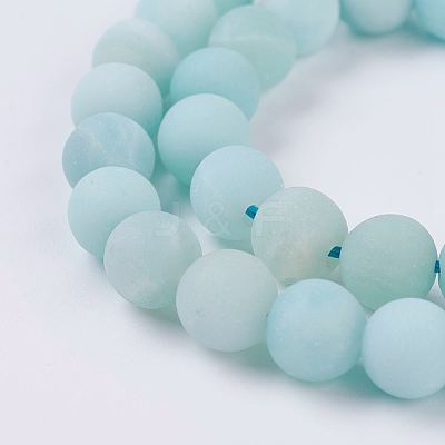 Natural Amazonite Beads Strands G-J376-19F-8mm-1