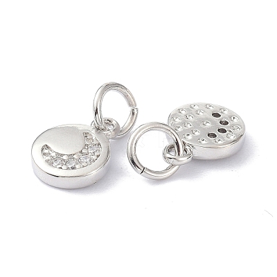 Brass Micro Pave Cubic Zirconia Charms ZIRC-C022-23P-1