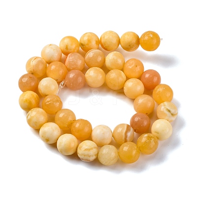 Natural Yellow Jade Beads Strands G-F591-17-10MM-1