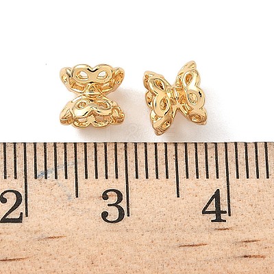 Brass Double Bead Caps KK-C099-11G-1