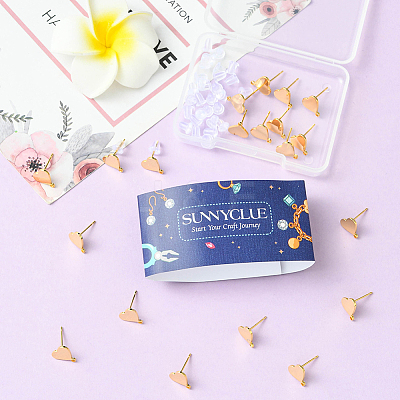 20Pcs Brass Stud Earring Findings KK-SC0006-80-1