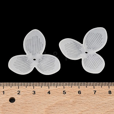 3-Petal Frosted Acrylic Bead Caps SACR-F016-01B-1