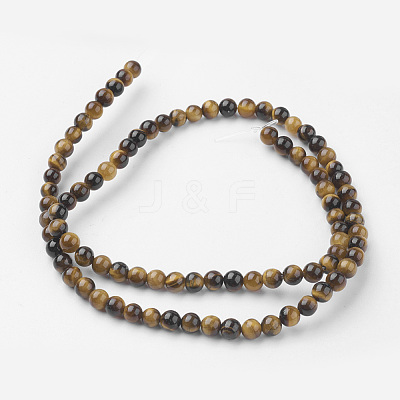 Natural Yellow Tiger Eye Bead Strands G-G735-71-4mm-A-1
