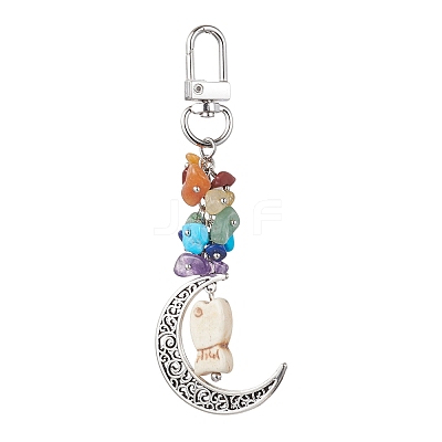 Alloy Hollow Moon Pendant Decorations HJEW-JM01613-02-1