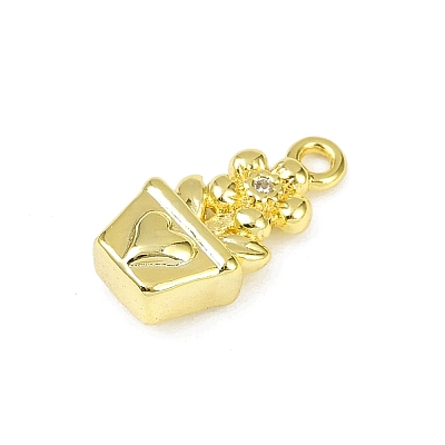 Brass Pave Clear Cubic Zirconia Pendants KK-L238-08G-1