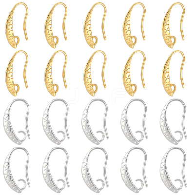 10 Pairs Brass Earring Hooks KK-BBC0027-77C-1