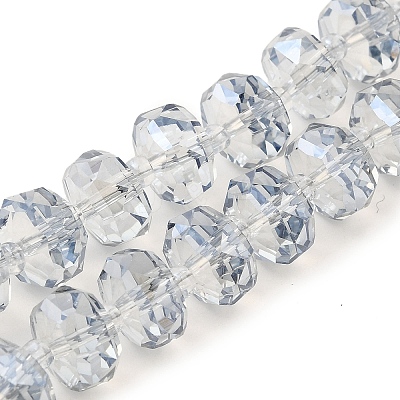 Transparent Electroplate Glass Beads Strands X-EGLA-P062-01A-PL01-1