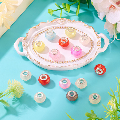 20Pcs Pearlized Resin European Beads RESI-TA0004-36-1