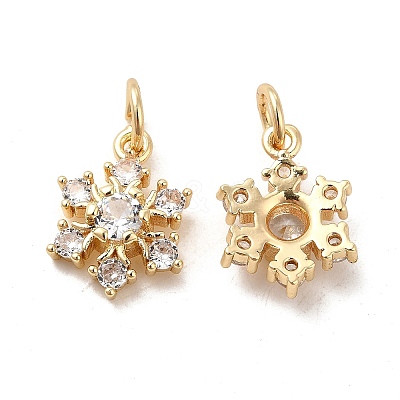 Rack Plating Brass Micro Pave Cubic Zirconia Pendants X-KK-E081-16G-1