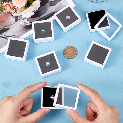 Square Plastic Loose Diamond Gemstone Storage Boxes CON-WH0095-25A-1