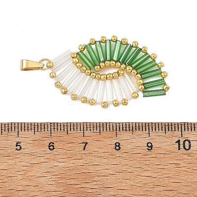 Glass Seed Beaded Pendants PALLOY-MZ01375-03-1
