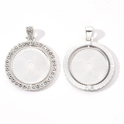 Alloy Pendant Cabochon Settings X-PALLOY-S107-005S-RS-1
