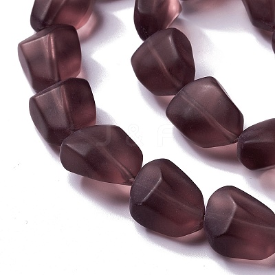 Transparent Frosted Glass Beads Strands FGLA-S001-M02-1