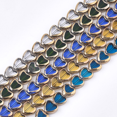 Electroplate Glass Beads Strands EGLA-S188-09-1