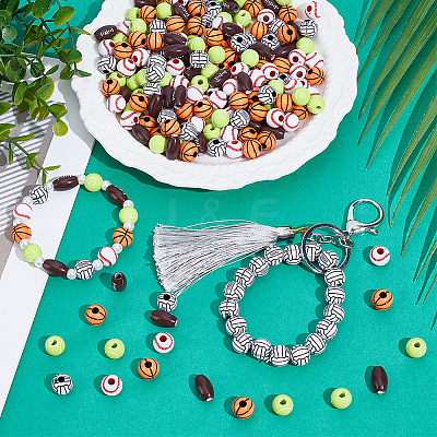 300Pcs 5 Styles Craft Style Acrylic Beads MACR-PA0001-67-1
