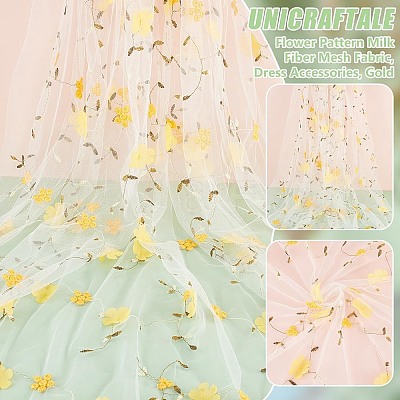 1Pc Flower Pattern Milk Fiber Mesh Fabric DIY-UN0006-50A-1