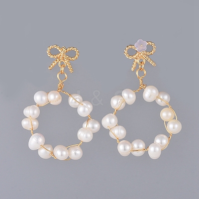 Dangle Stud Earrings EJEW-JE03750-1