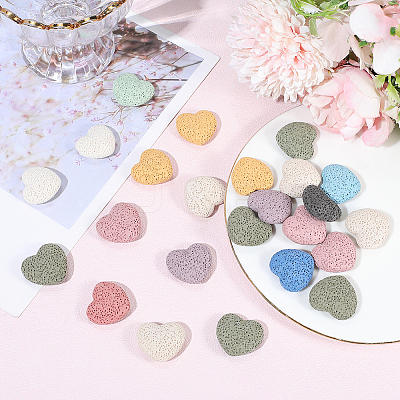 24Pcs Unwaxed Natural Lava Rock Beads G-PA0002-13-1