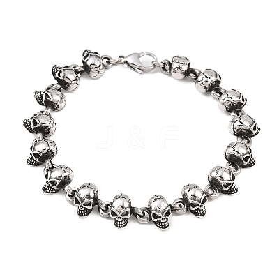 Halloween 304 Stainless Steel Link Chain Bracelets BJEW-D379-20A-AS-1