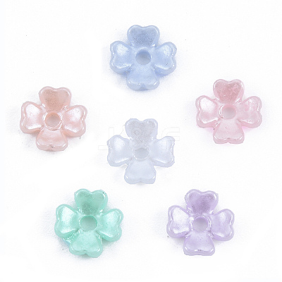 Resin Imitation Pearl Bead Caps X-RESI-N036-03-1