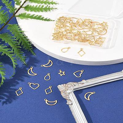 60Pcs 5 Styles 304 Stainless Steel Charms STAS-FS0001-87-1