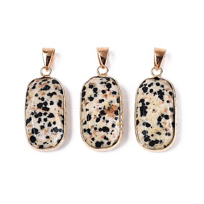 Natural Dalmatian Jasper Pendants G-N349-03D-G-1