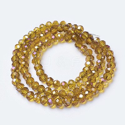 Electroplate Transparent Glass Beads Strands EGLA-A034-T3mm-F05-1