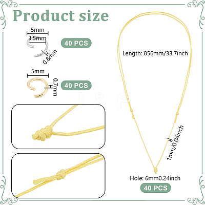 40Pcs Adjustable Korean Waxed Polyester Cord Necklace Making AJEW-UN0001-64A-1