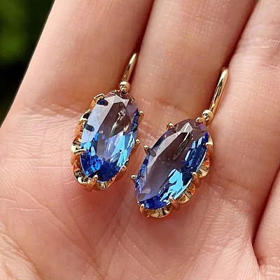 Alloy Cubic Zirconia Dangle Earrings FS-WGEFC92-03-1