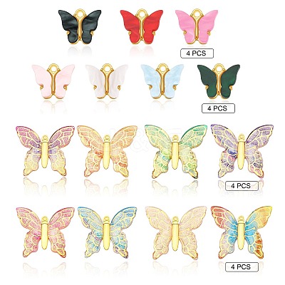 Light Gold Plated Acrylic Pendants OACR-SZ0001-02-1