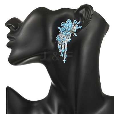 Glass Seed Beads Stud Earrings for Women EJEW-MZ00760-1