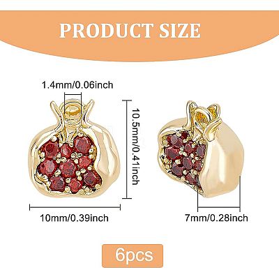 Brass Micro Pave Chocolate Cubic Zirconia Charms KK-BC0009-05-1