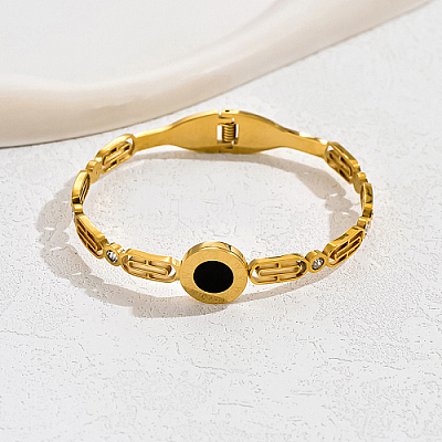 Natural Shell Flat Round Bangle LS-SR1208-1-1