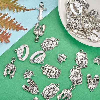 70Pcs 6 Styles Tibetan Style Alloy Pendants FIND-SZ0003-91-1